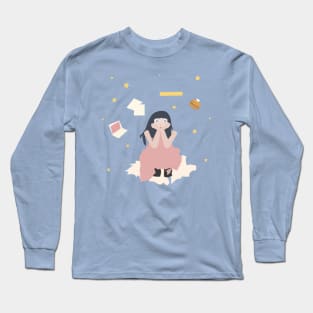 pensive beautiful girl Long Sleeve T-Shirt